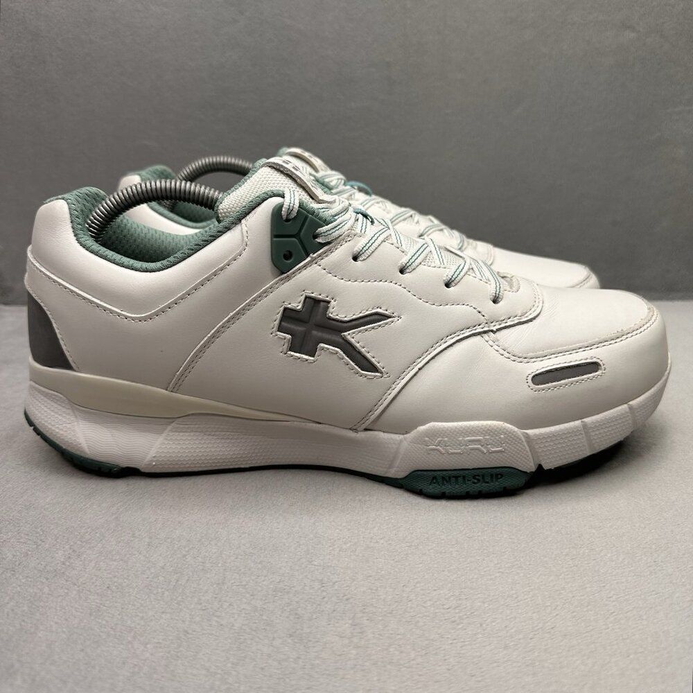 Womens Sz 11.5 KURU Kinetic 2.0 Shoes White/Teal Anti-Slip Work Support Sneakers